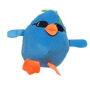 Blue bird plush stuffed animal with sunglasses